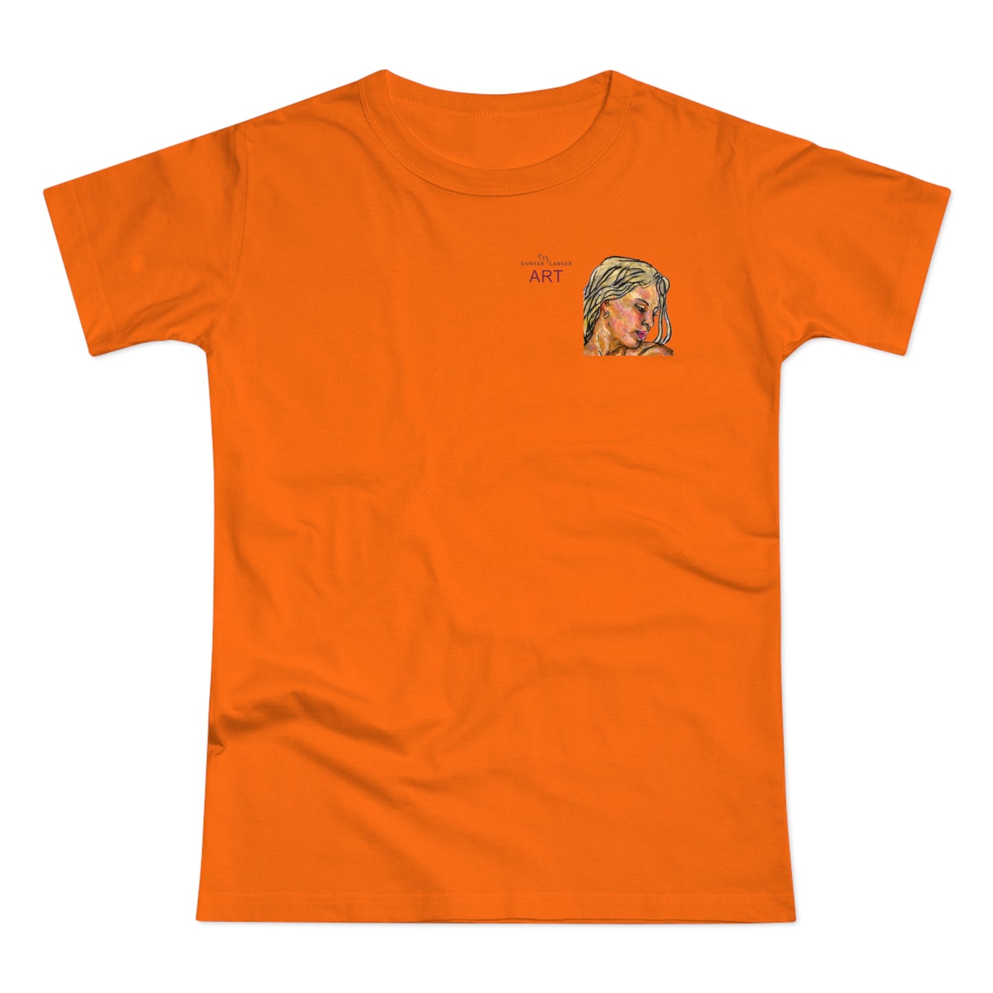 Single Jersey Women's T-shirt - hell - Motiv: Erna, Ausschnitt, H 8 cm