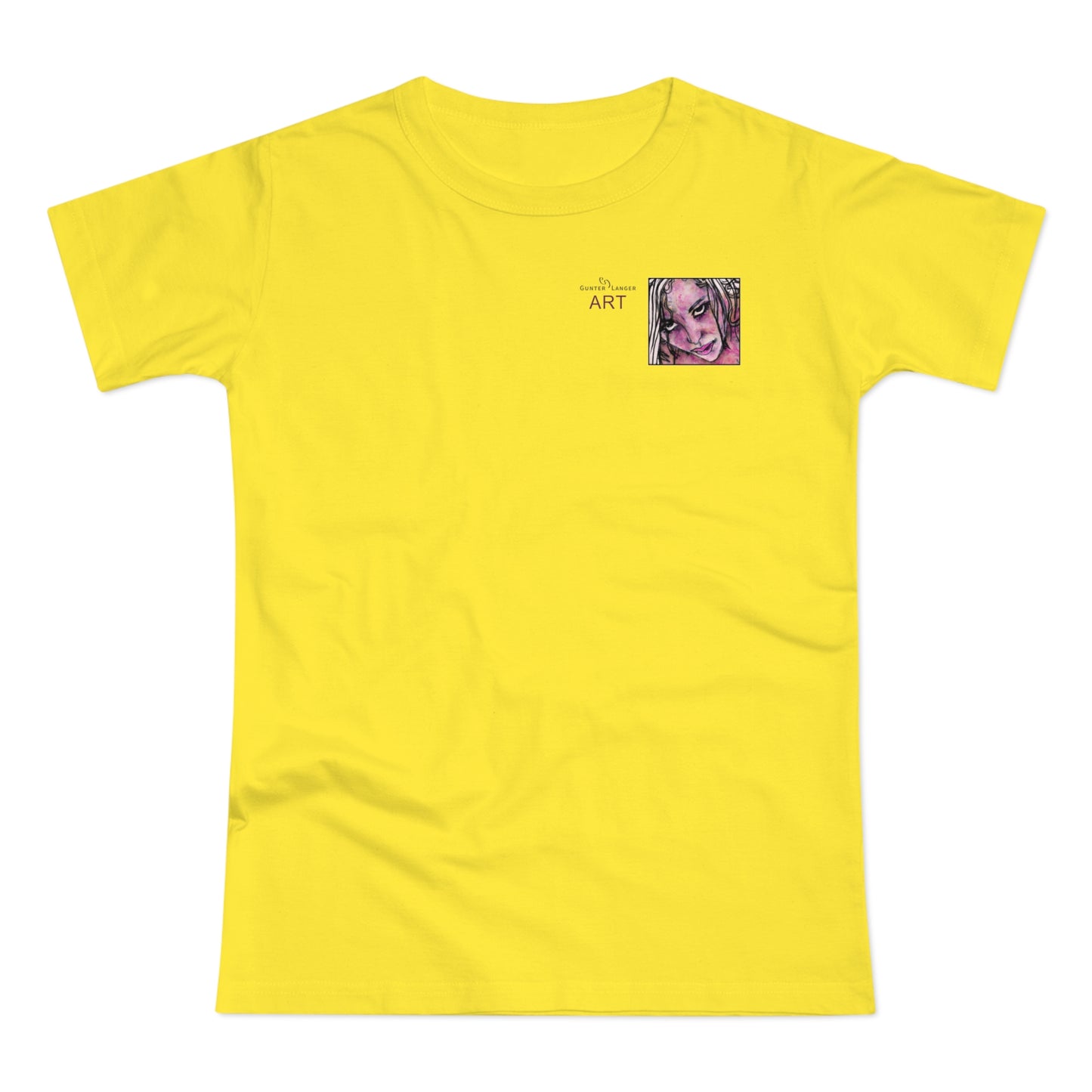 Single Jersey Women's T-shirt - hell - Motiv: Stella, Ausschnitt, H 6,3 cm