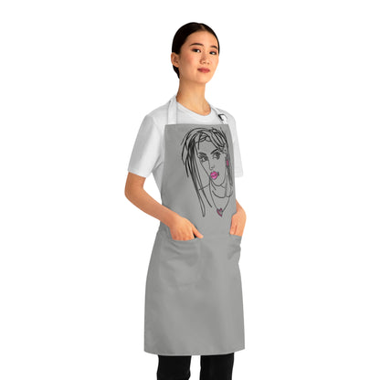 Apron (AOP) - Motiv: Raja, Graugrün H 32 cm