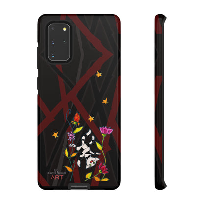 Tough Cases - Google Pixel - Samsung Galaxy - Motiv: Katze schwebt und Ranken, H 7,73 cm, Mikado3