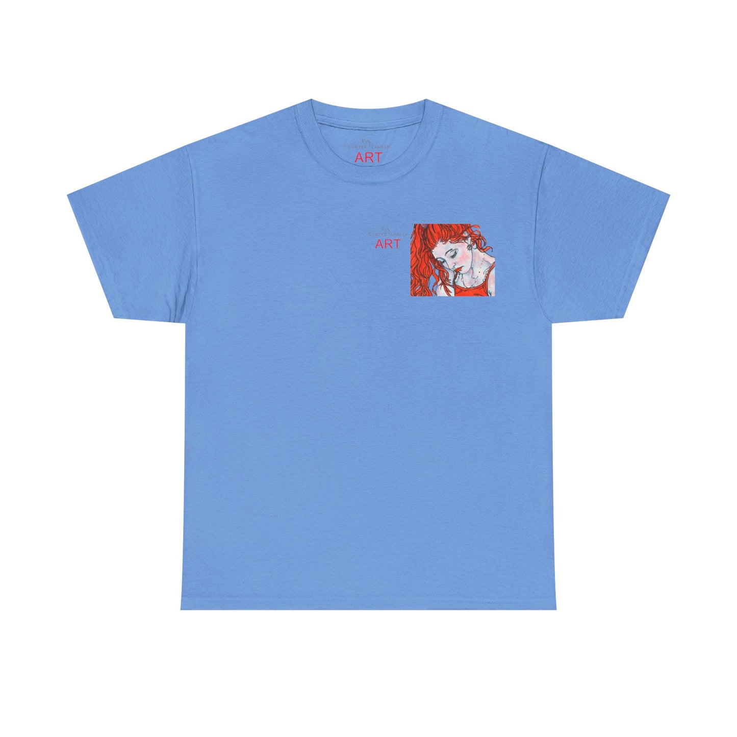 Unisex Heavy Cotton Tee - Motiv:  Front Julia, Ausschnitt & Rückseite Julia, H 49 cm, Aura, N-Label