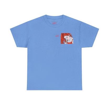 Unisex Heavy Cotton Tee - Motiv:  Front Julia, Ausschnitt & Rückseite Julia, H 49 cm, Aura, N-Label