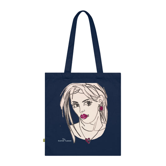 Organic Cotton Tote Bag - Motiv: Raja (Ausschnitt) & Sylvia, Zweiseitig bedruckt, H 30 cm
