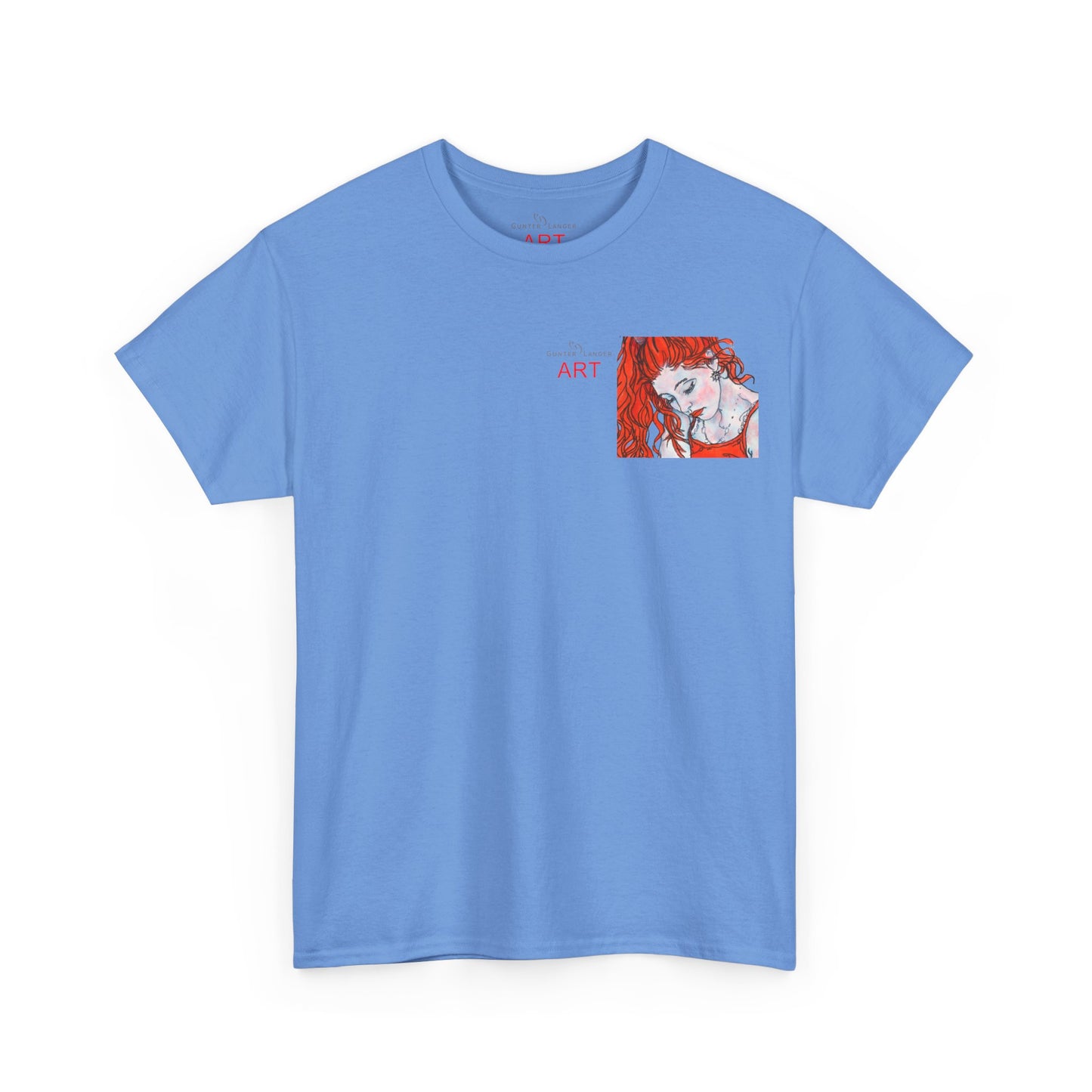 Unisex Heavy Cotton Tee - Motiv:  Front Julia, Ausschnitt & Rückseite Julia, H 49 cm, Aura, N-Label