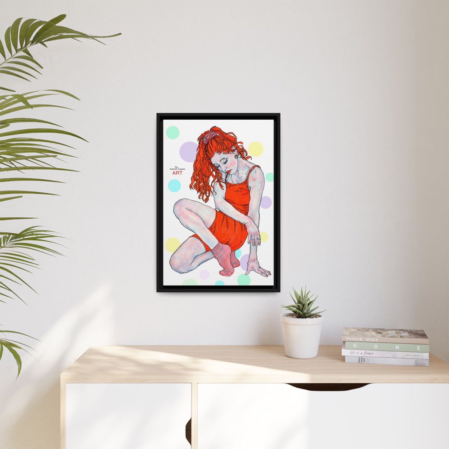 Matte Canvas, Framed (Multi-color) - Motiv:  Julia, Farbkreise, Format klein H 30,5 bis 76,2 cm