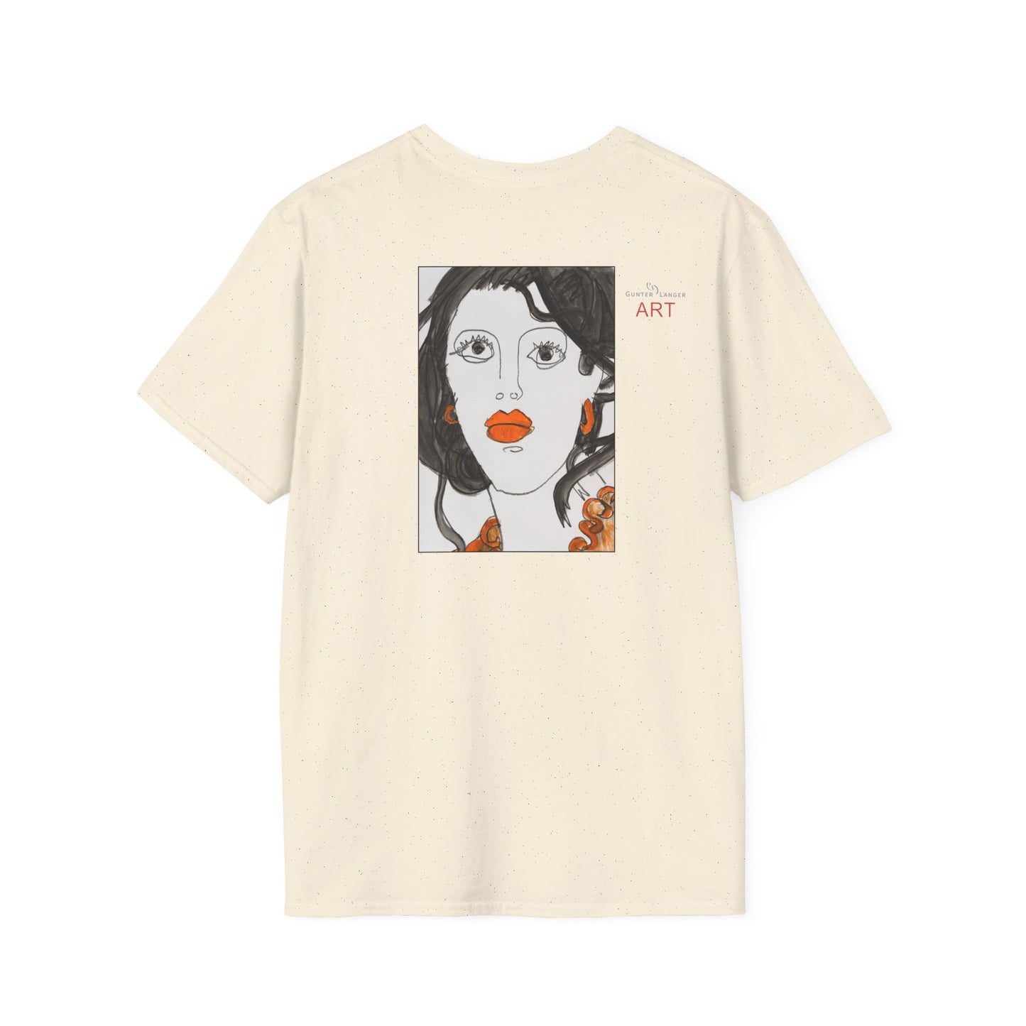 Unisex Softstyle T-Shirt - Motiv: Front & Rückseite Edda, 28,5 cm, Neck Label