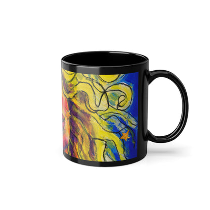 Black Coffee Cup, 11oz - Motiv: Mascha, Ausschnitt, Sterne