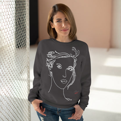 Unisex Crew Neck Sweatshirt (EU) - Motiv: Front Helena & Rückseite Helena, H 49,45 cm, (weiß)