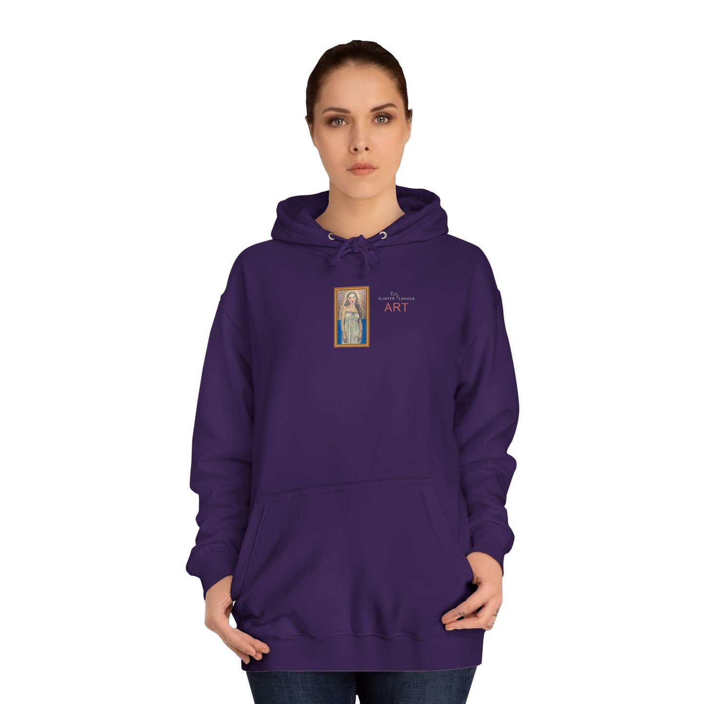 Unisex College Hoodie - Motiv: Front Marie (Ausschnitt) & Rückseite Marie