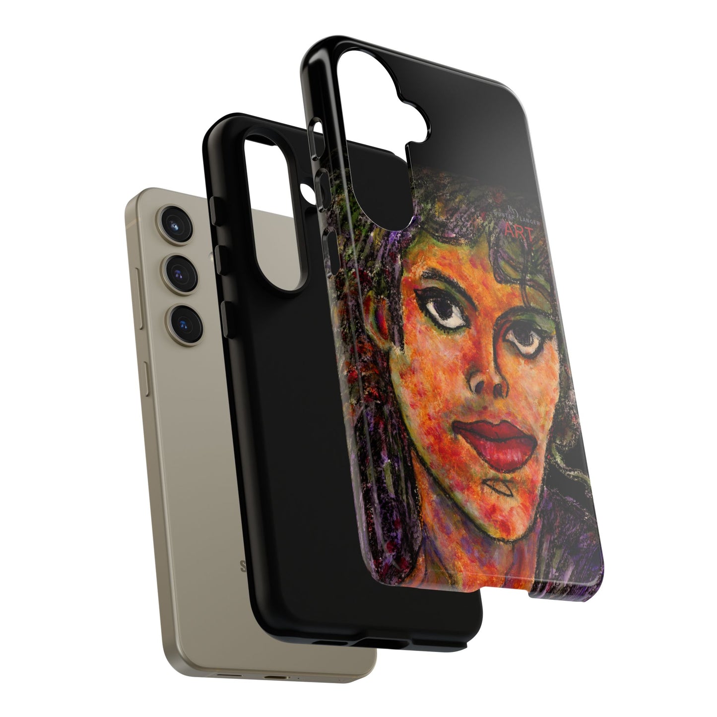 Tough Cases - Google Pixel - Samsung Galaxy - Motiv: MJ, Schwarz