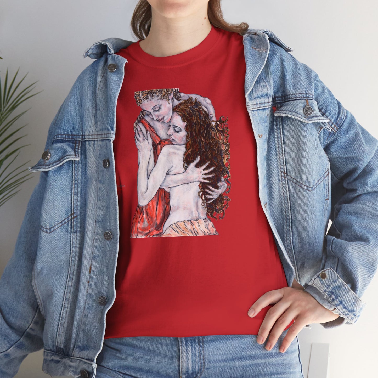 Unisex Heavy Cotton Tee - Mutter und Tochter - Motiv: Front  Bei dir,   H 30 cm