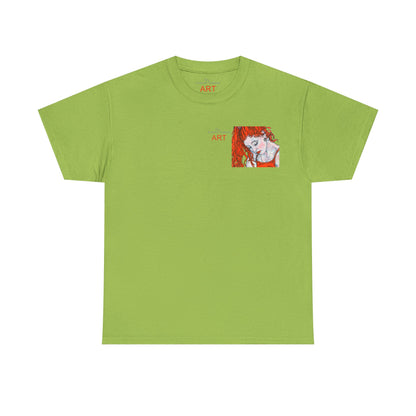 Unisex Heavy Cotton Tee - Motiv:  Front Julia, Ausschnitt & Rückseite Julia, H 49 cm, Aura, N-Label