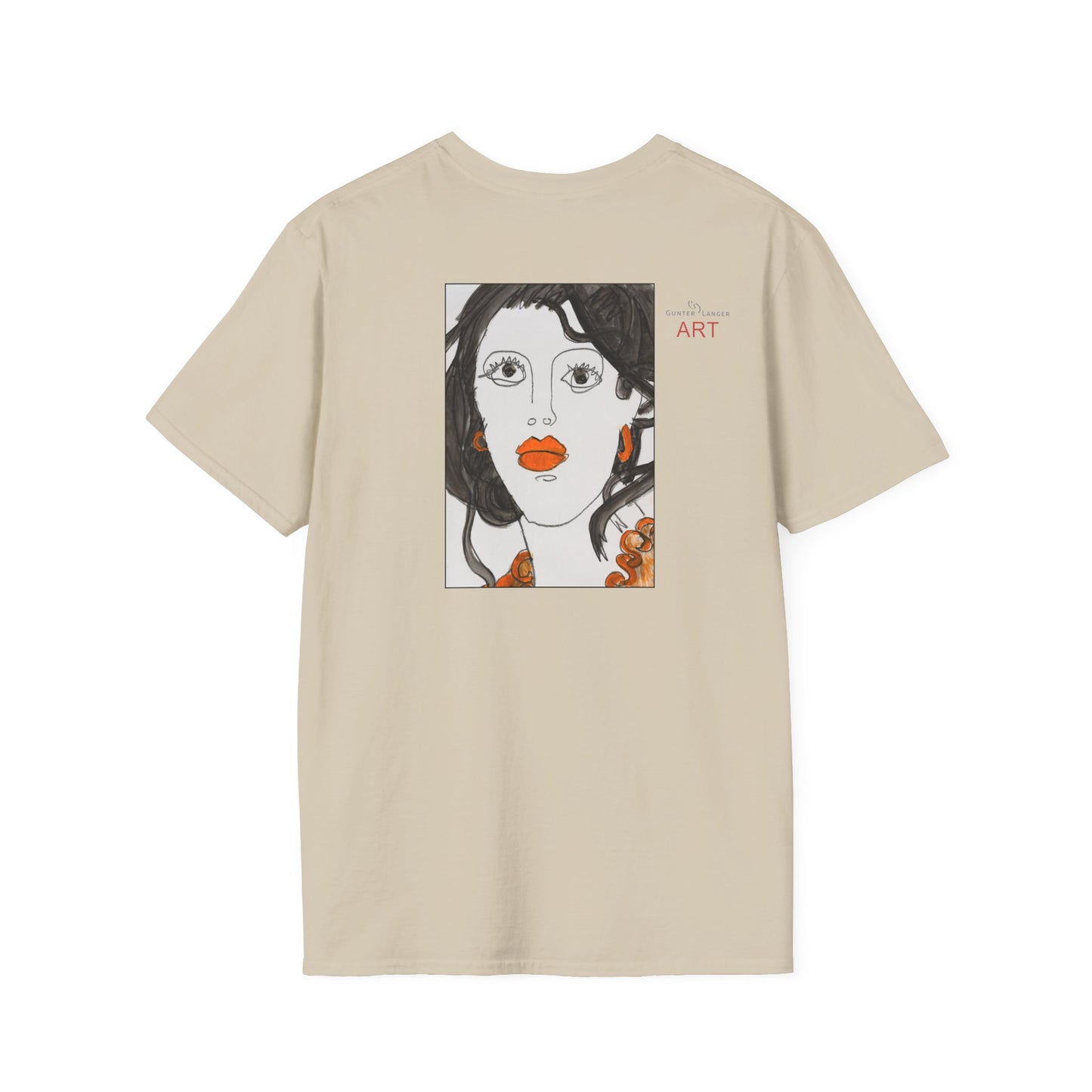 Unisex Softstyle T-Shirt - Motiv: Front & Rückseite Edda, 28,5 cm, Neck Label