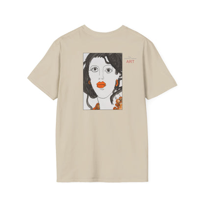 Unisex Softstyle T-Shirt - Motiv: Front & Rückseite Edda, 28,5 cm, Neck Label