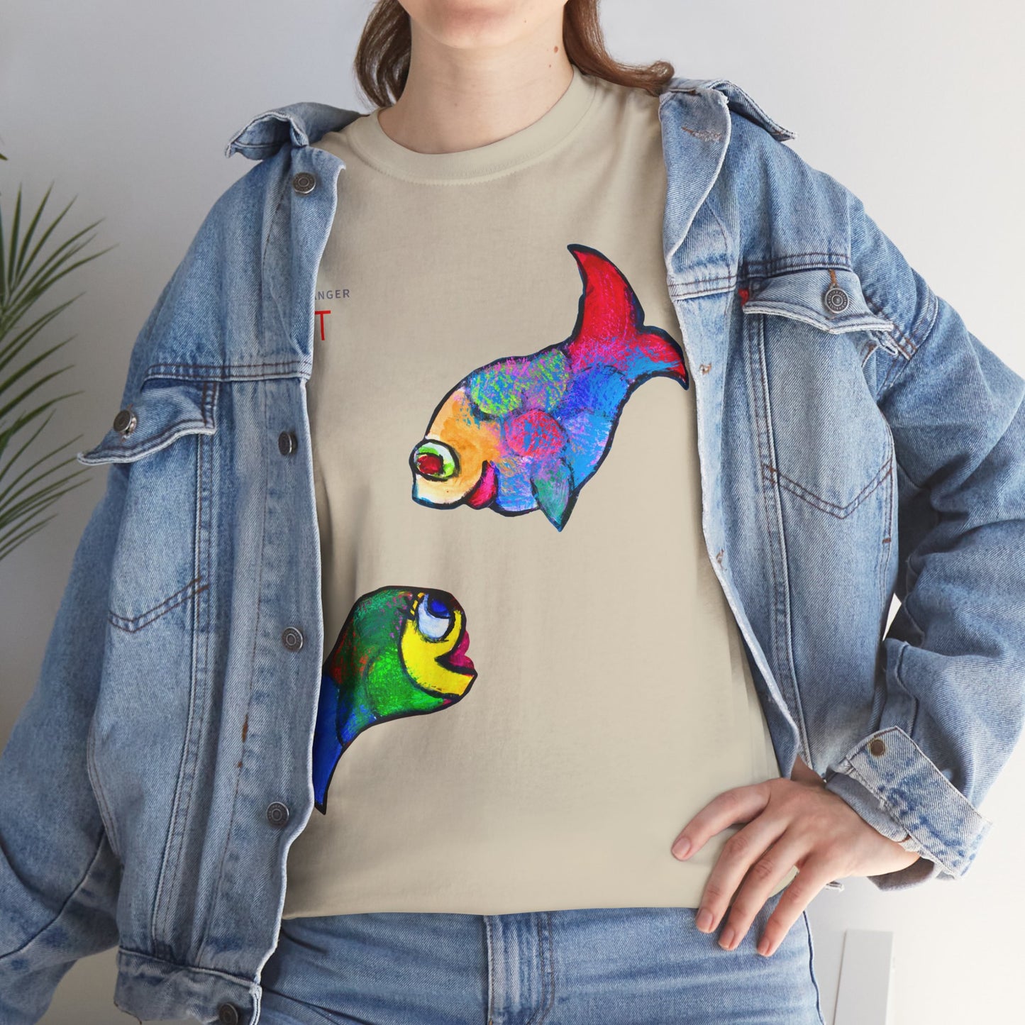 Unisex Heavy Cotton Tee - Motiv: Front Zwei Fische zueinander