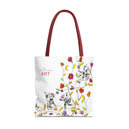 Tote Bag (AOP) - Motiv: Drei Karierte Katzen