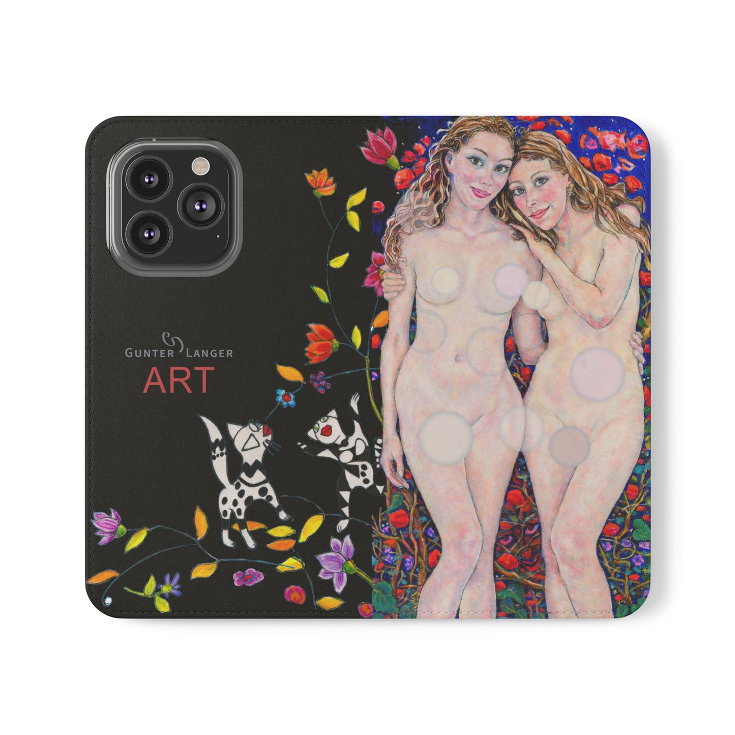 Flip Cases - Motiv: Waldnymphen, Schwarz, Seifenblasen