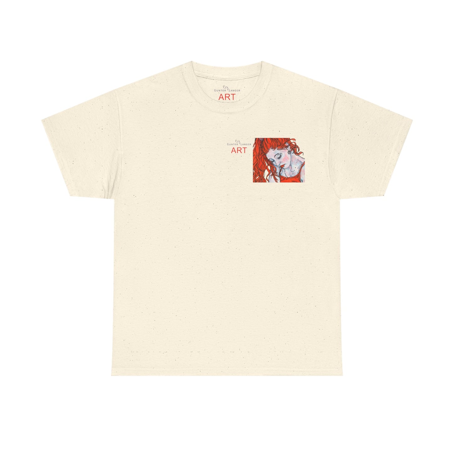 Unisex Heavy Cotton Tee - Motiv:  Front Julia, Ausschnitt & Rückseite Julia, H 49 cm, Aura, N-Label