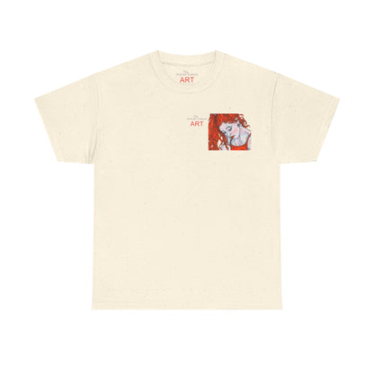Unisex Heavy Cotton Tee - Motiv:  Front Julia, Ausschnitt & Rückseite Julia, H 49 cm, Aura, N-Label