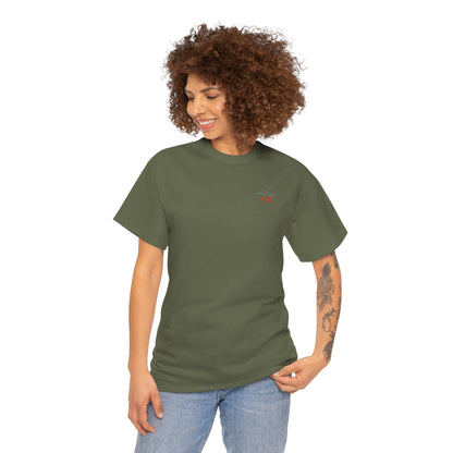 Unisex Heavy Cotton Tee - Motiv: Front Logo & Rückseite Lina, Neck Label