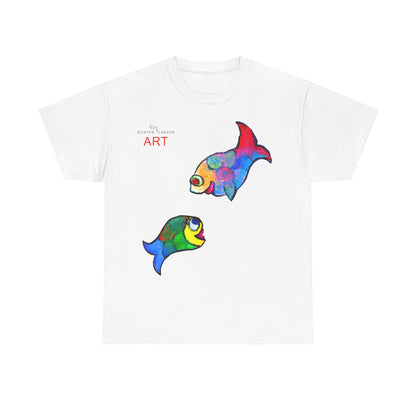 Unisex Heavy Cotton Tee - Motiv: Front Zwei Fische zueinander