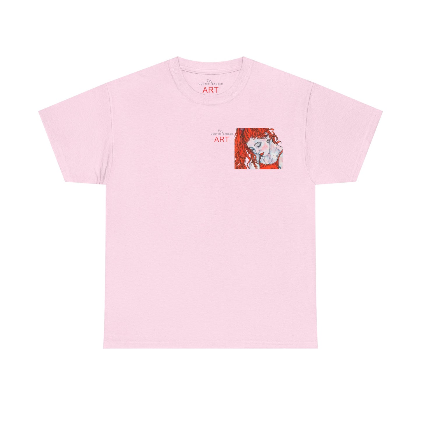 Unisex Heavy Cotton Tee - Motiv:  Front Julia, Ausschnitt & Rückseite Julia, H 49 cm, Aura, N-Label