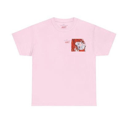Unisex Heavy Cotton Tee - Motiv:  Front Julia, Ausschnitt & Rückseite Julia, H 49 cm, Aura, N-Label