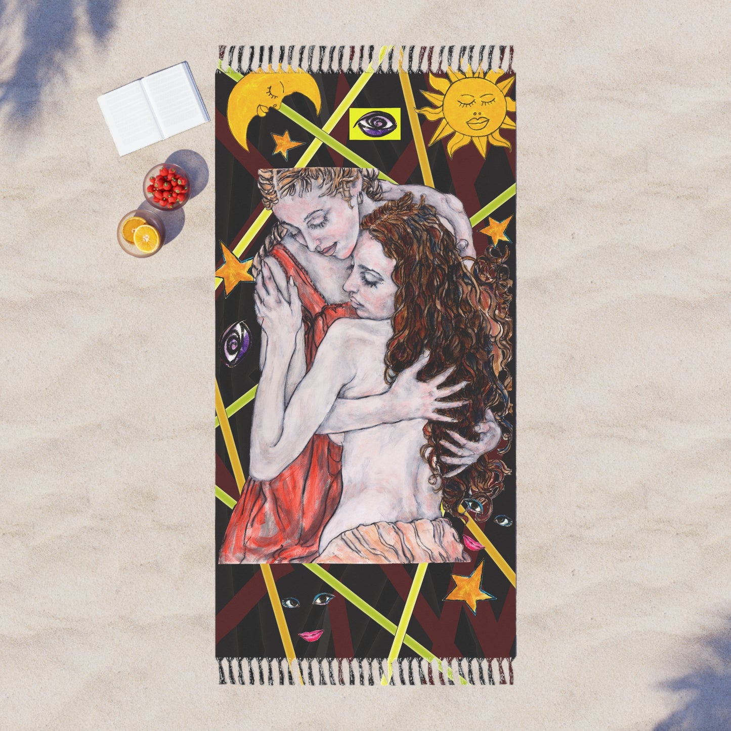 Boho Beach Cloth - Motiv: Bei dir, Tuch: Mikado, 97 x 206 cm