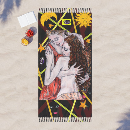 Boho Beach Cloth - Motiv: Bei dir, Tuch: Mikado, 97 x 206 cm