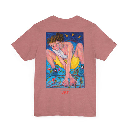 Unisex Jersey Short Sleeve Tee - Motiv: Front Alva, H 26 cm & Rückseite Alva, H 41 cm