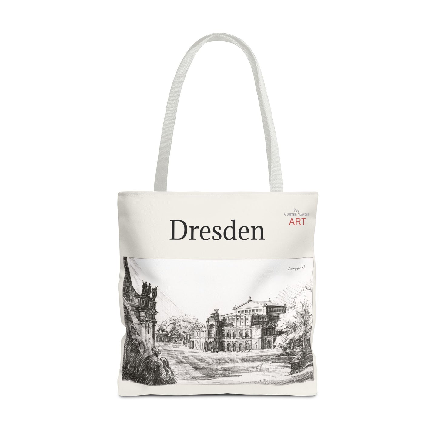 Tote Bag (AOP) - Motiv: Dresden -  Semperoper, Bleistift