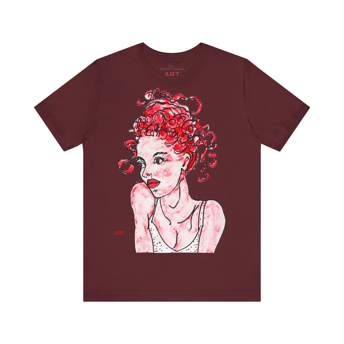 Unisex Jersey Short Sleeve Tee - Motiv: Front Mila, H 49 cm
