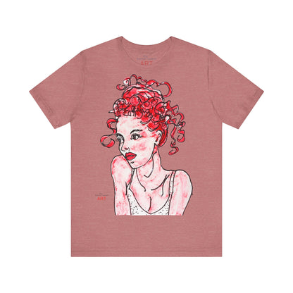 Unisex Jersey Short Sleeve Tee - Motiv: Front Mila, H 49 cm