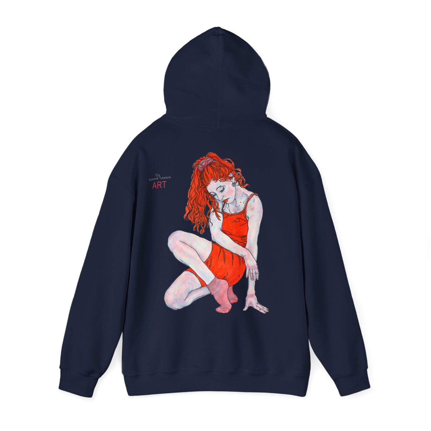 Unisex Heavy Blend™ Hooded Sweatshirt - Motiv: Front Julia (klein 16,5 cm) & Rückseite Julia, H 43 cm