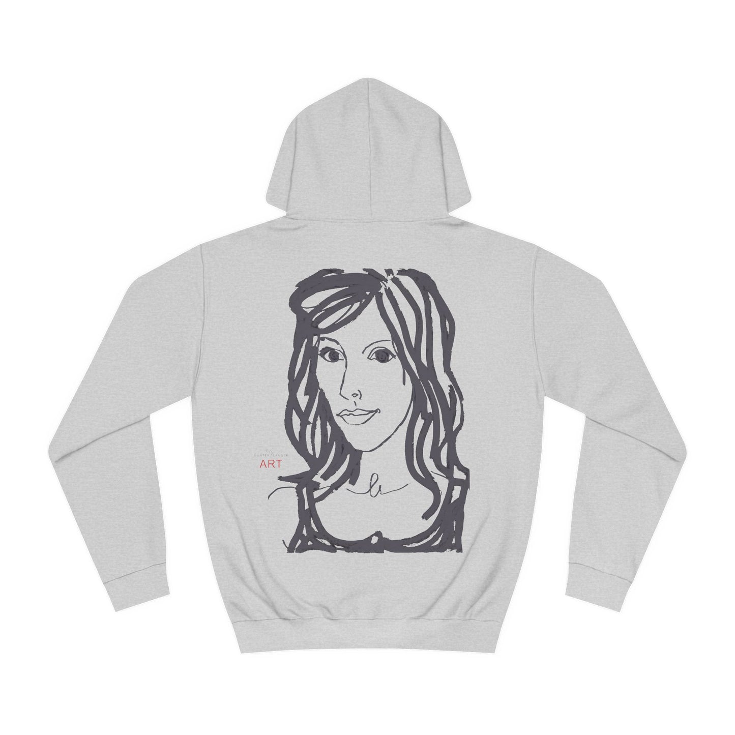 Unisex College Hoodie - Motiv: Front Esther ( grau, klein) & Rückseite Esther (grau)