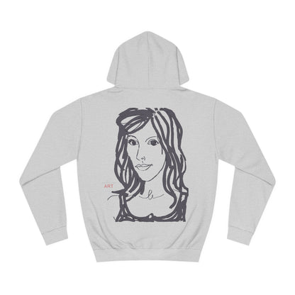 Unisex College Hoodie - Motiv: Front Esther ( grau, klein) & Rückseite Esther (grau)