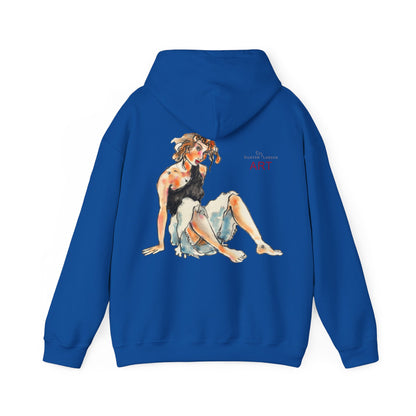 Unisex Heavy Blend™ Hooded Sweatshirt - Motiv Frontseite "Rosa", H 28 cm & Rückseite "Rosa", H 34 cm