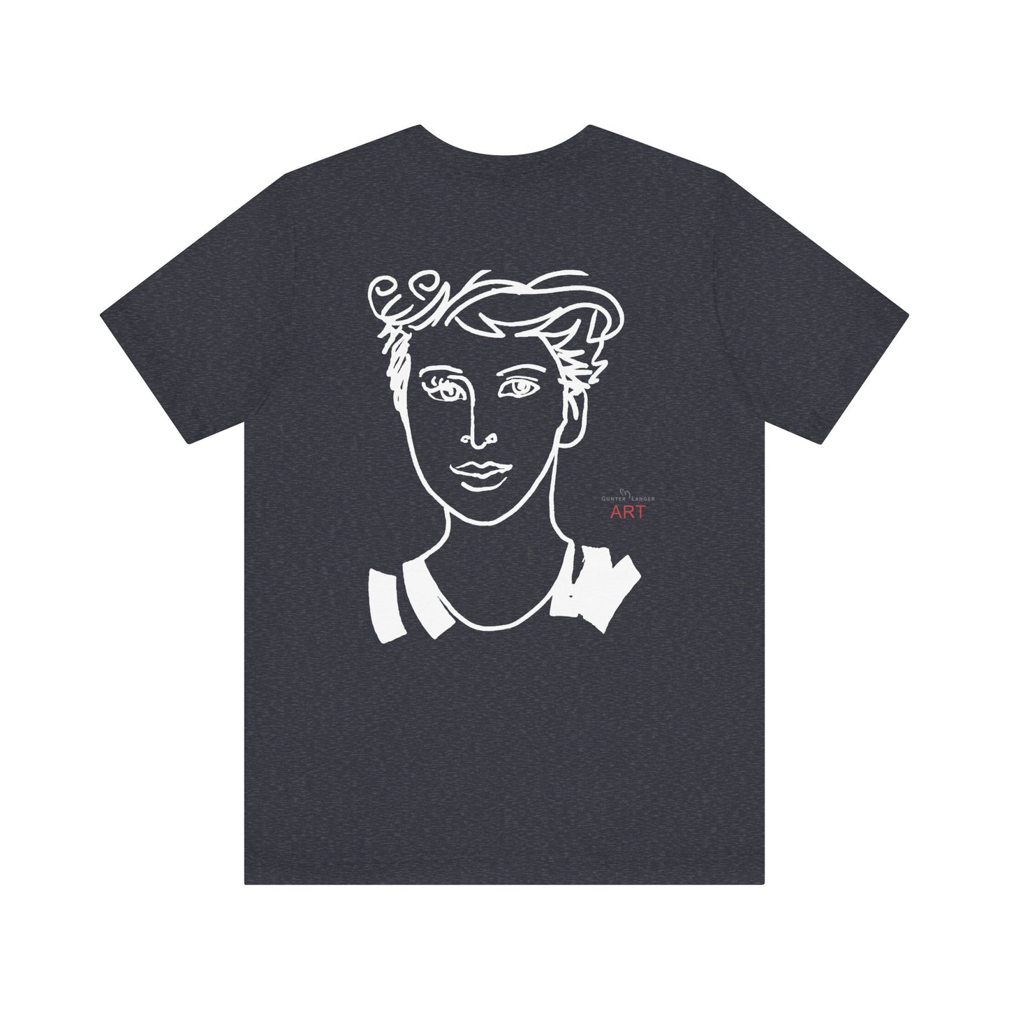 Unisex Jersey Short Sleeve Tee - Motiv: Front H 24,5 cm Lars.  & Rückseite Lars, H 38 cm (weiß)