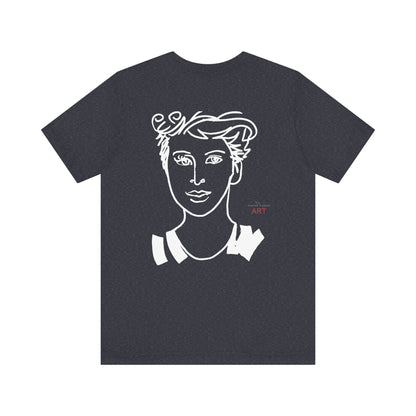 Unisex Jersey Short Sleeve Tee - Motiv: Front H 24,5 cm Lars.  & Rückseite Lars, H 38 cm (weiß)