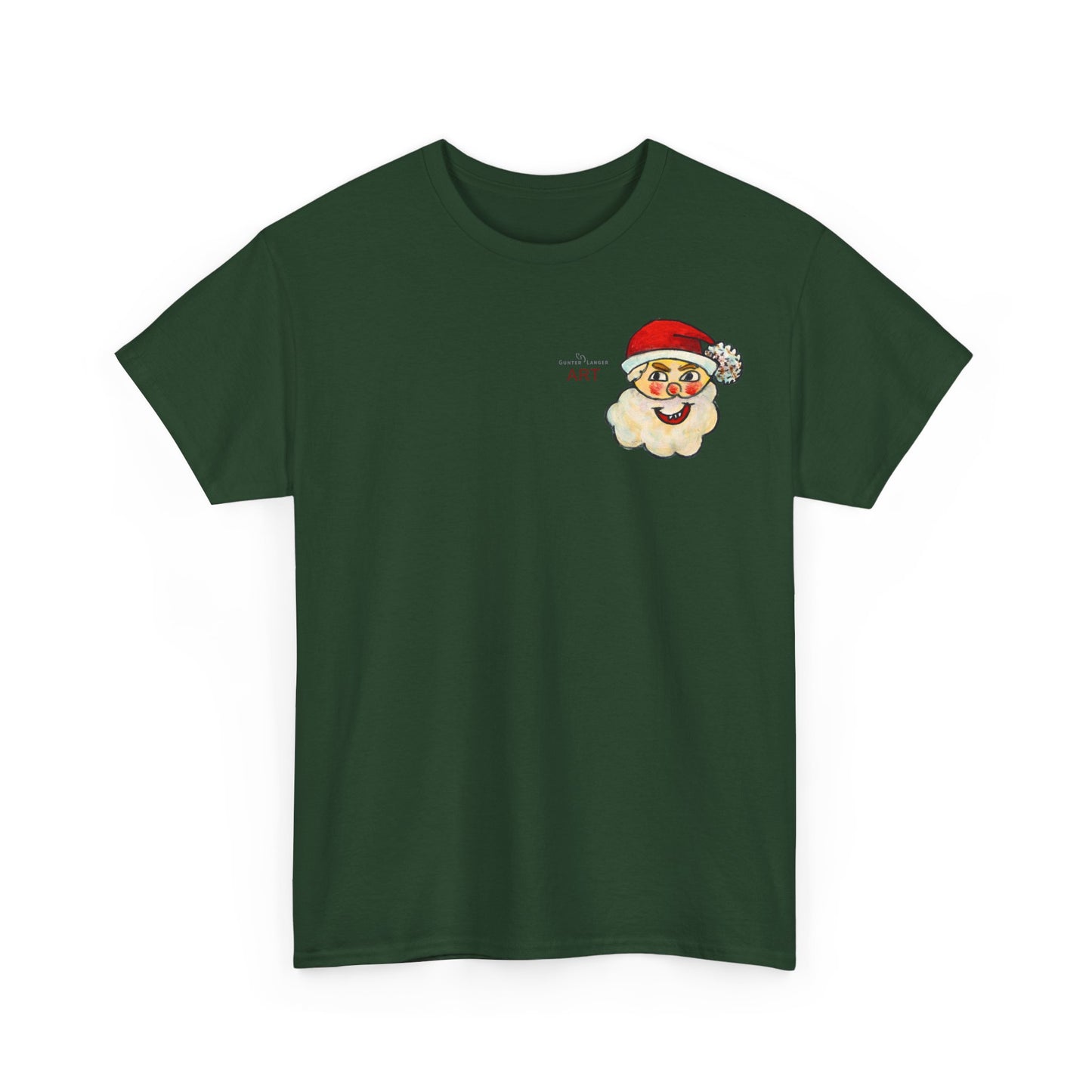 Unisex Heavy Cotton Tee - Motiv: Weihnachtsmann, H 13 cm