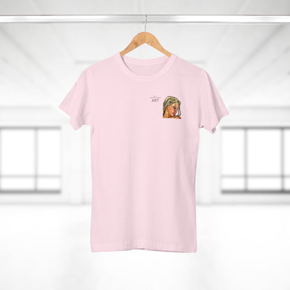 Single Jersey Women's T-shirt - hell - Motiv: Erna, Ausschnitt, H 8 cm