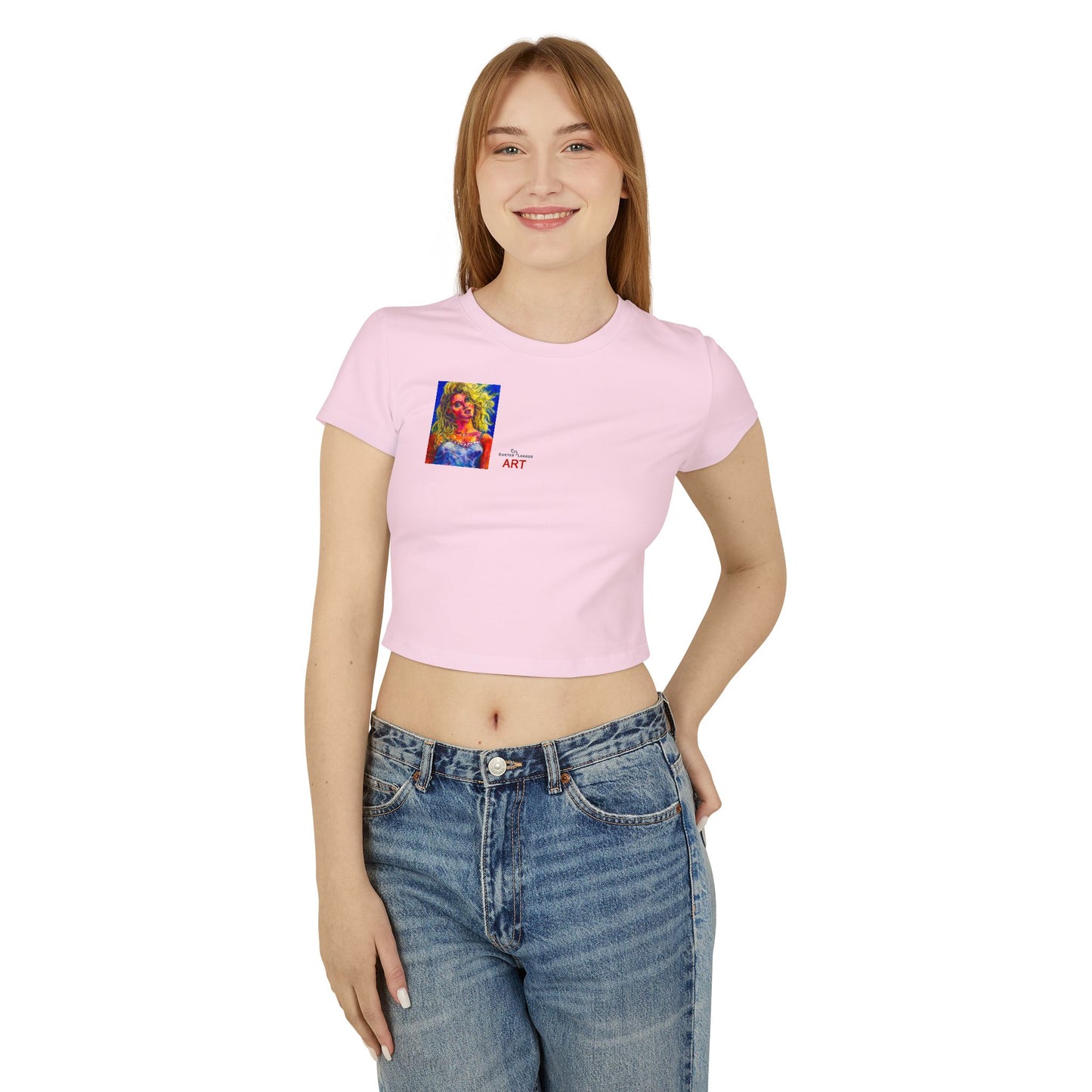 Women's Baby Tee - Motiv: Front Mascha, H36 cm & Rückseite Mascha, H 9,5 cm