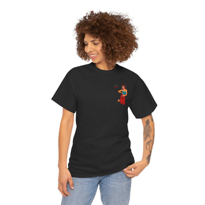 Unisex Heavy Cotton Tee - Motiv: Front, Lea, H 13cm, Neck Label