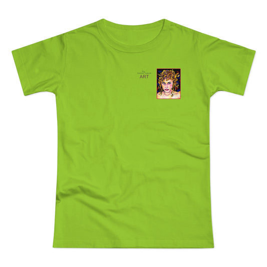 Single Jersey Women's T-shirt - hell - Motiv: Antonietta, Ausschnitt, H 9 cm