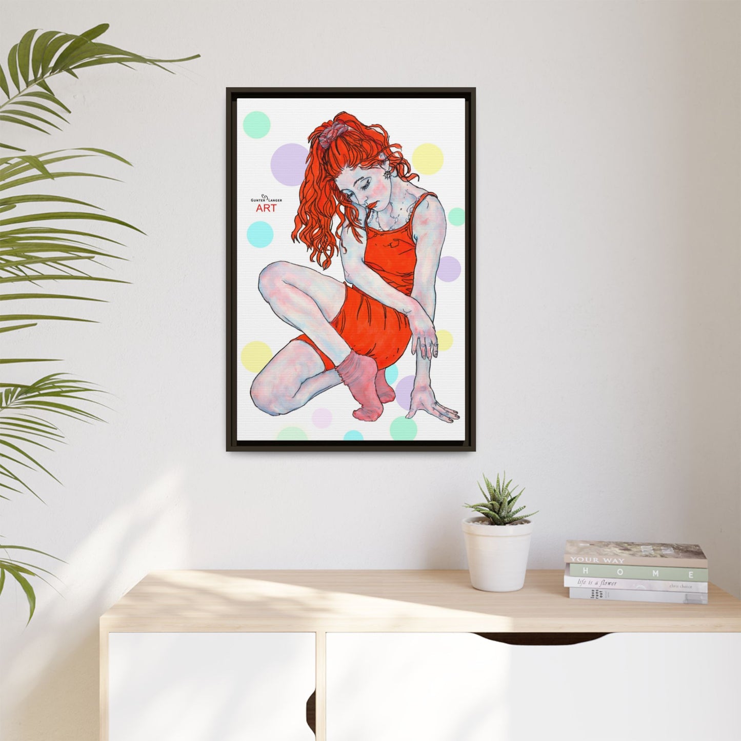 Matte Canvas, Framed (Multi-color) - Motiv:  Julia, Farbkreise, Format klein H 30,5 bis 76,2 cm