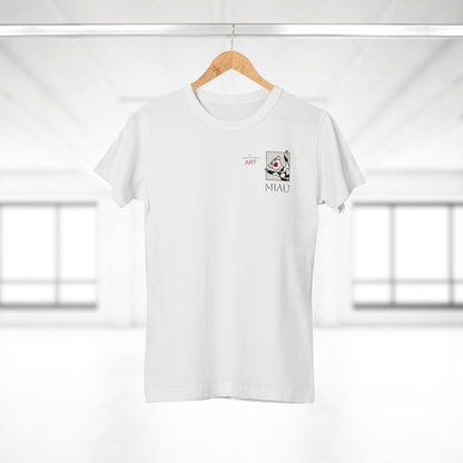 Single Jersey Women's T-shirt - hell - Motiv: Miau, H 7 cm