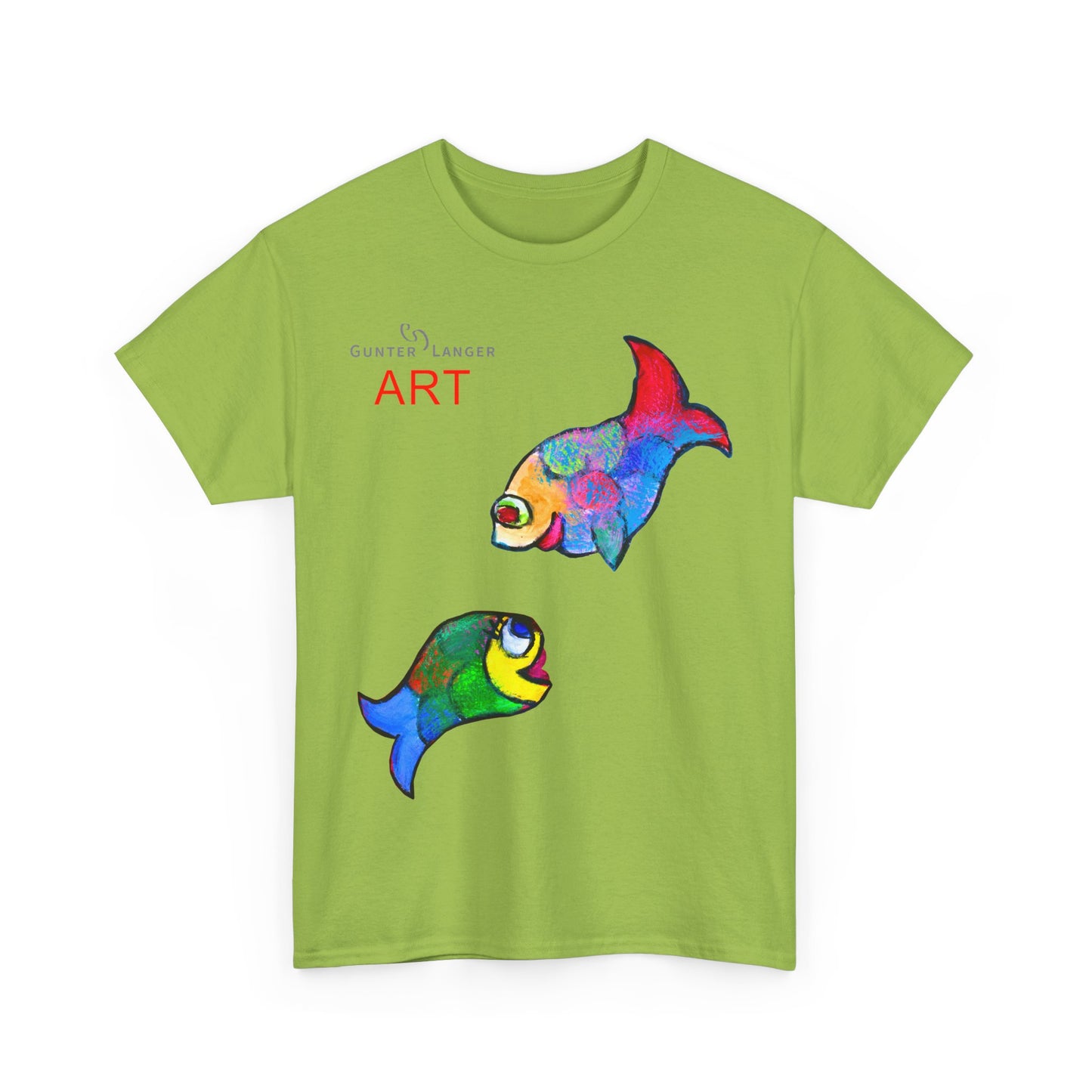 Unisex Heavy Cotton Tee - Motiv: Front Zwei Fische zueinander