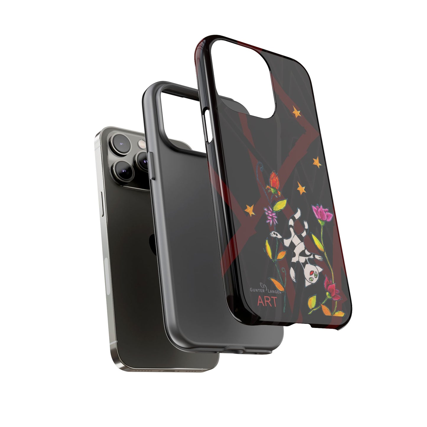 Tough Cases - iPhone - Motiv: Katze schwebt und Ranken, H 7,73 cm, Mikado3