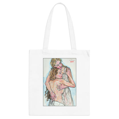 Tote Bag - Mutter und Tochter - Motiv: Geborgenheit, einseitig bedruckt, H 30,5 cm