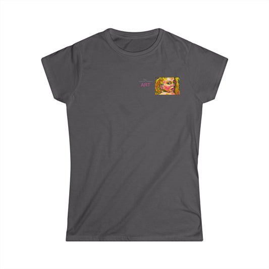 Women's Softstyle Tee - Motiv: Front, Romina, H 6 cm